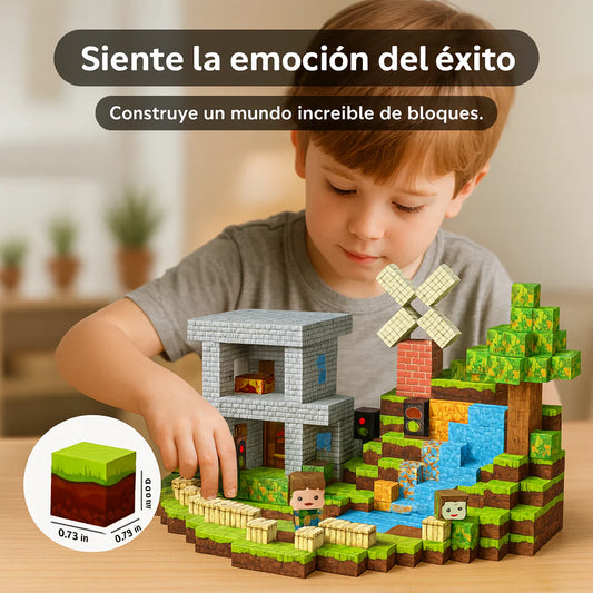 Bloques Magnéticos Minecraft  – 100Piezas + 2 muñecos